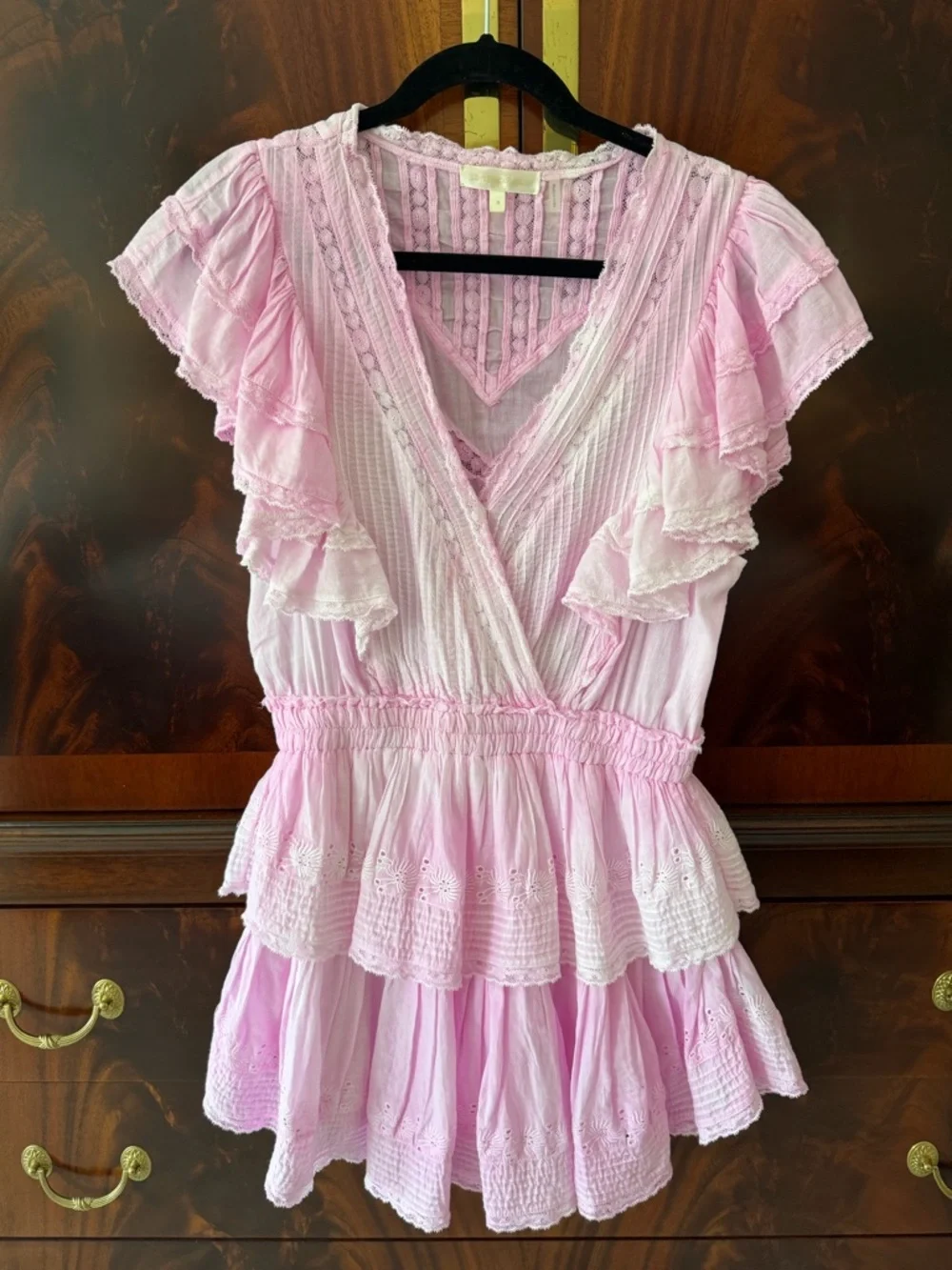 New Loveshackfancy Gwen Dress Peony Pink Size Medium - Picture 8 of 17